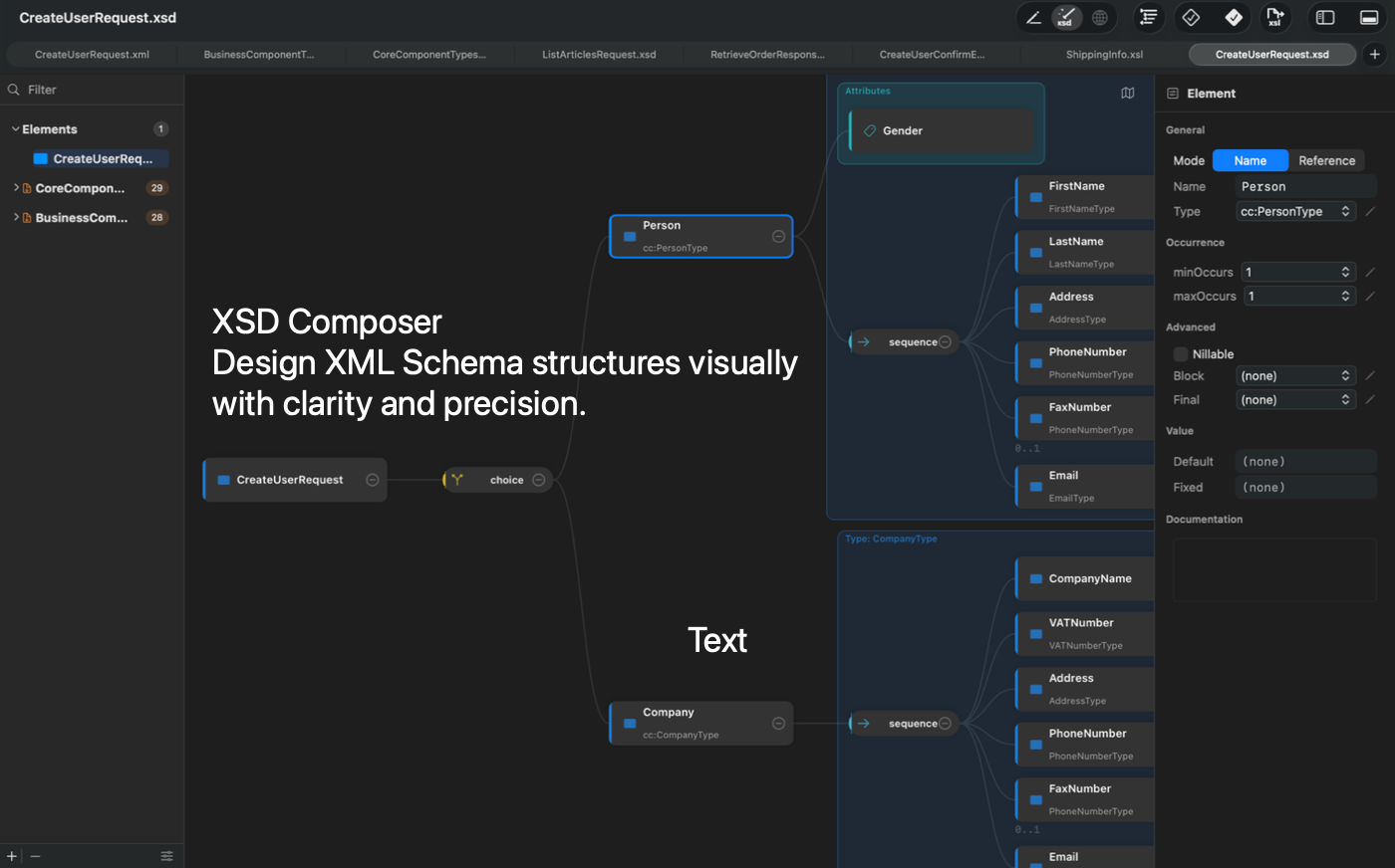 XSD Composer — Visual Schema Editor