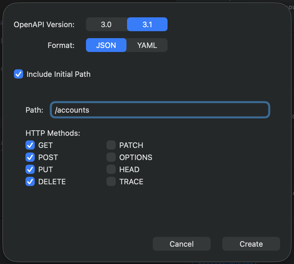New Document Configuration